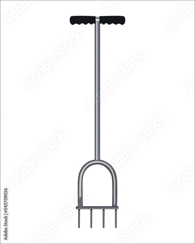 Vector Illustration of Manual Hand Twist tiller garden claw cultivator with big claw isolated on white background. Gardening hand tools