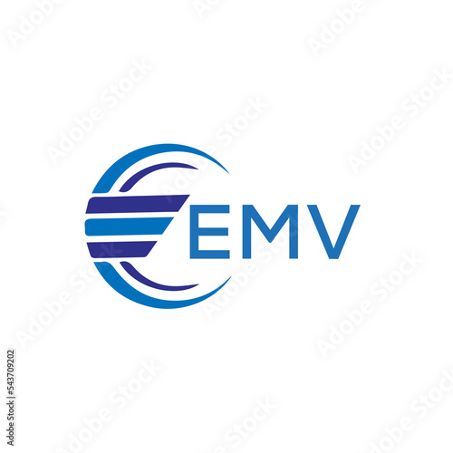EMV letter logo. EMV blue image on white background. EMV vector logo design for entrepreneur and business. EMV best icon.