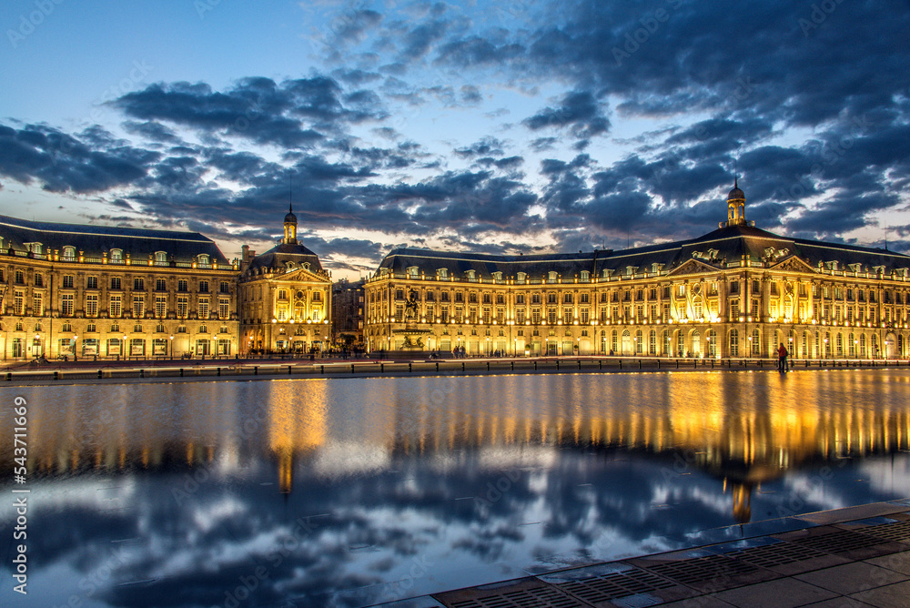 Bordeaux, Place de la Bourse de nuit