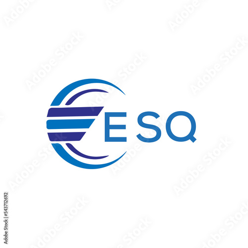 ESQ letter logo. ESQ blue image on white background. ESQ vector logo design for entrepreneur and business. ESQ best icon. photo