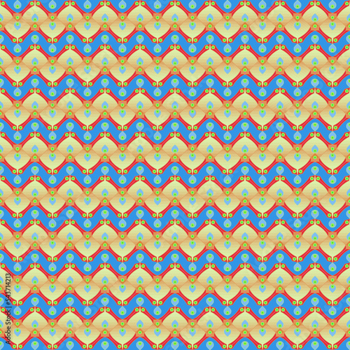 Seamless, Vector Stylized Image of Zigzag Stripes Forming a Repeating Pattern in Muted Blue-Green Tones. Can Be Used in Design and Textiles