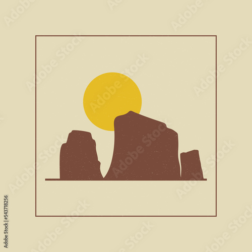 Grand Canyon National Park in Arizona square illustration.