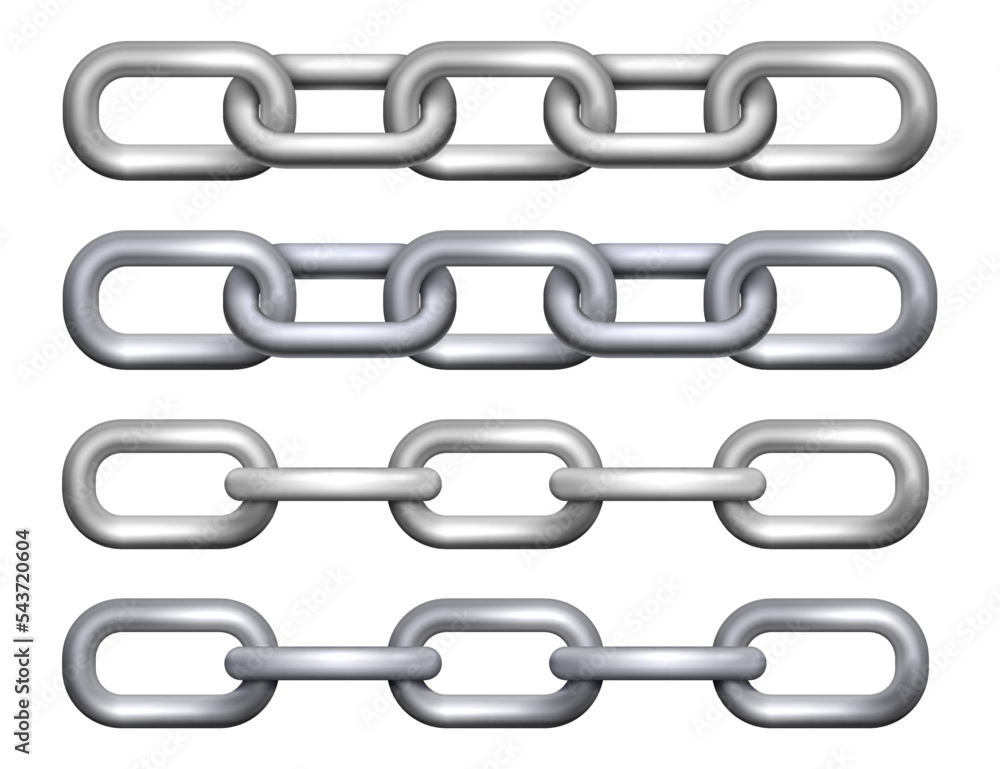 Realistic metal chain with silver links. Vector illustration. Realistic metal chain with silver links. Vector illustration.