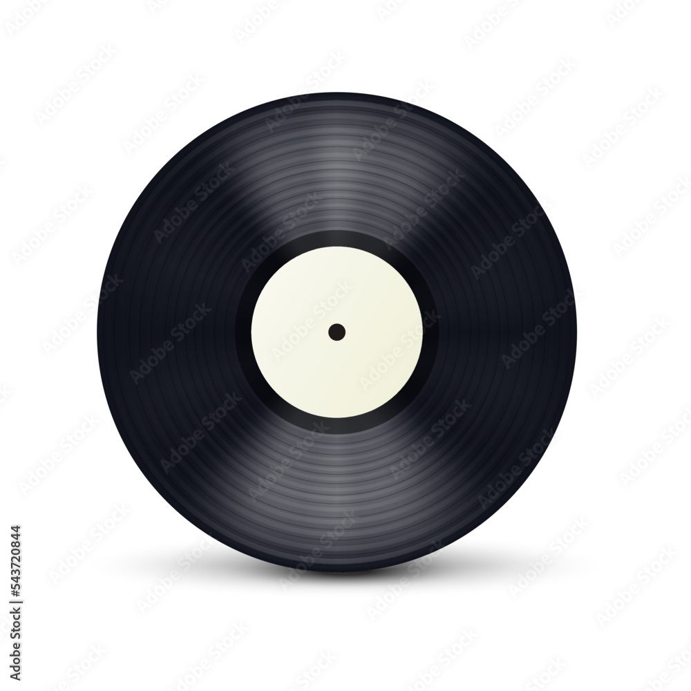 Obraz premium Vinyl plate disc. Realistic vinyl record. Vector illustration.