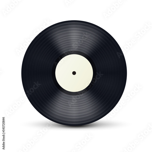 Vinyl plate disc. Realistic vinyl record. Vector illustration.