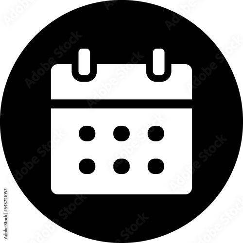 Calendar glyph circle icon