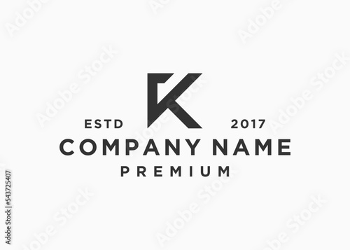 letter kt logo design vector illustration template