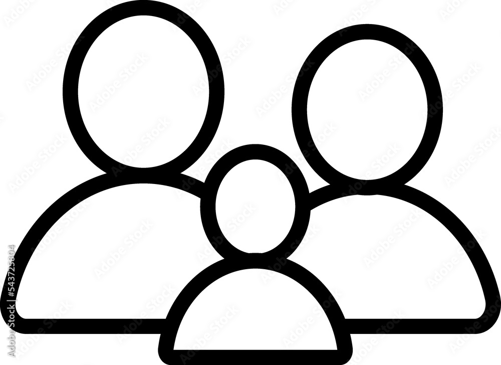 Parents with child silhouette outline vector sign Parents with child silhouette outline vector sign
