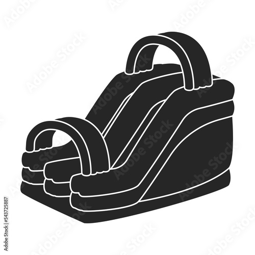 Inflatable slide vector icon.Black vector icon isolated on white background inflatable slide.