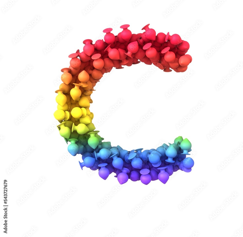 Rainbow Butt Plug Themed Font Letter C Rainbow Butt Plug Themed Font Letter C
