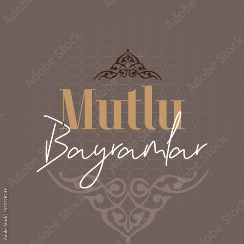 Feast of the Sacrif (Eid al-Adha Mubarak) Feast of the Sacrifice Greeting. (Turkish: Kurban Bayraminiz Kutlu Olsun). Holy days of muslim community. Social Media, Greeting Card.
