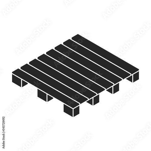 Pallet wooden vector icon. Isometric black vector icon isolated on white background pallet wooden.