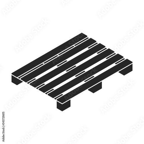 Pallet wooden vector icon. Isometric black vector icon isolated on white background pallet wooden.