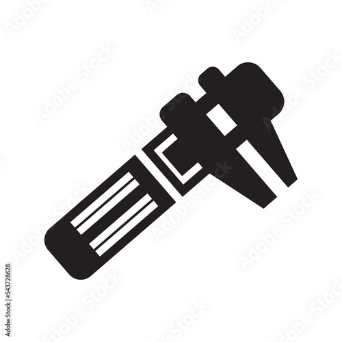 Workshop vernier caliper tool icon | Black Vector illustration |
