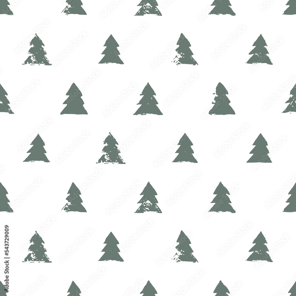 Christmas tree minimalist seamless pattern