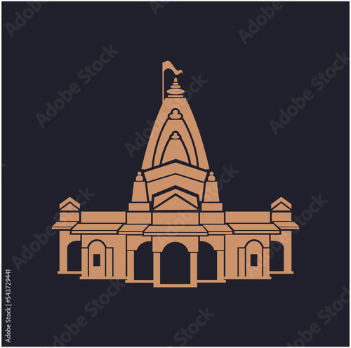 Nageshwar temple (lord Shiva temple) icon. Nageshwar mandir symbol. photo