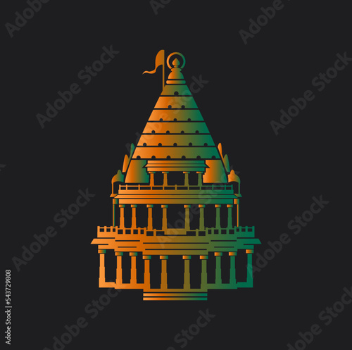 Mahakaleshwar temple (lord Shiva temple) icon. Mahakaleshwar mandir symbol.