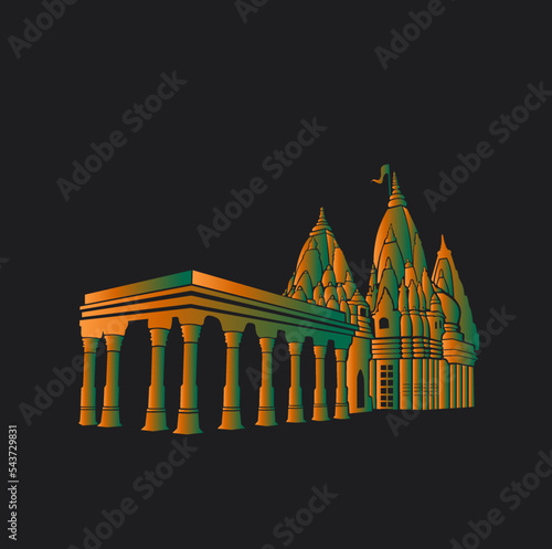 Kashi Vishwanath temple (lord Shiva temple) icon. Kashi Vishwanath mandir symbol.