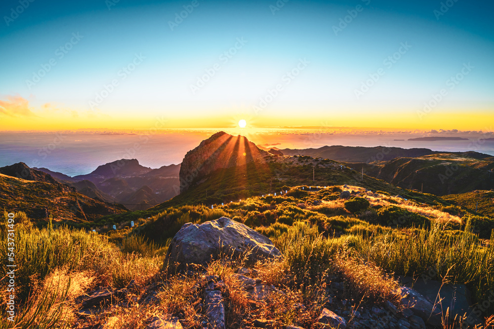 Sunrise above the clouds at Pico do Arieiro in Madeira