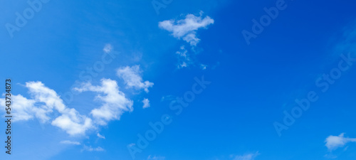 Blue sky and light clouds. Wide photo. © alinamd