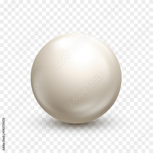 Billiard,white pool ball. Snooker or ping pong ball. 3D white realistic sphere or orb on transparent background. Vector illustration