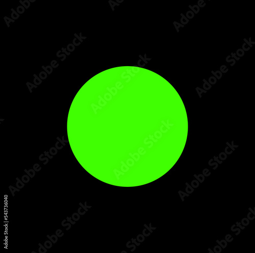 The green dot on black background icon. Green dost.