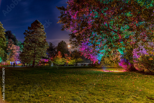 Obraz na płótnie illuminated autumn park Bad Bevensen Germany w salonie