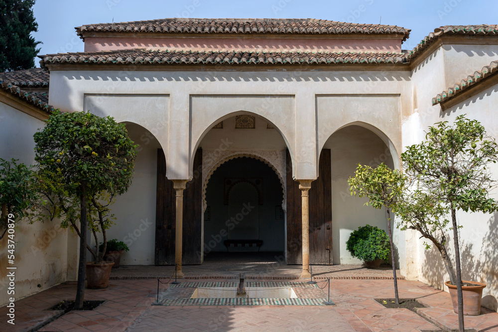 Fototapeta premium The Patio de los Naranjos in the Alcazaba of Malaga