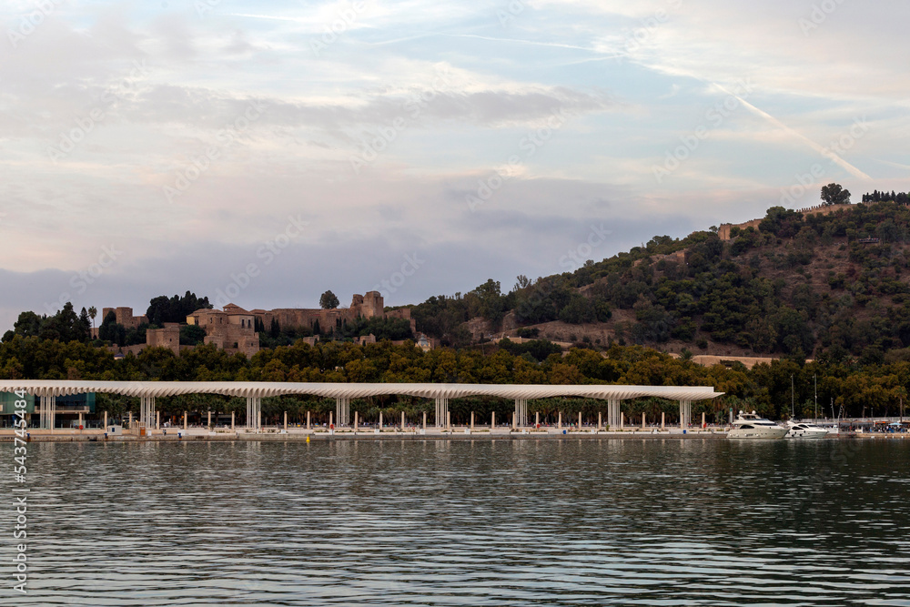 Fototapeta premium View of the Alcazaba of Malaga from the port