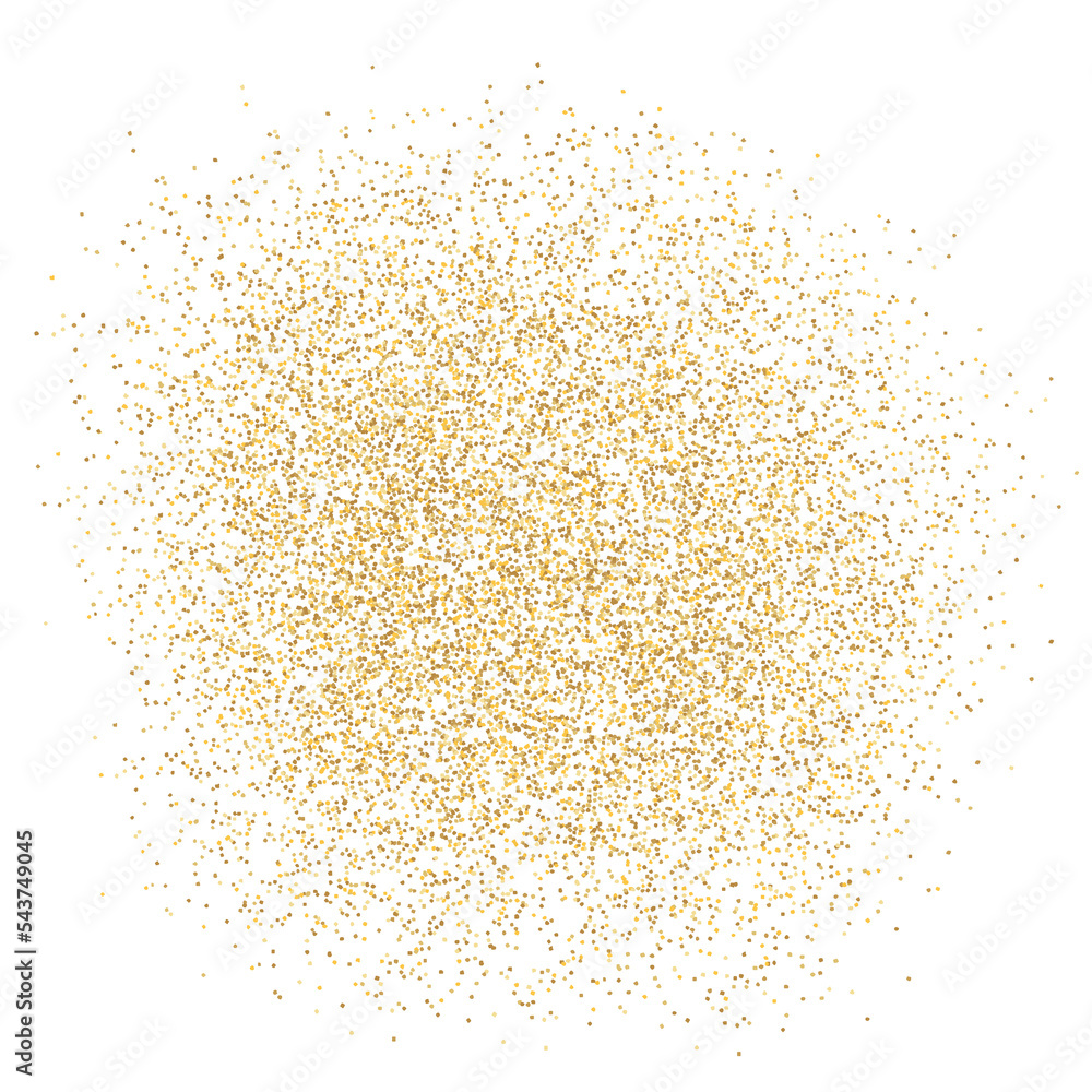 Background Golden crumbs. Gold dust.A scattering of Golden sand on a transparent background
