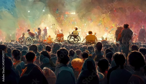 Handicap Inclusion on Public Spaces, Rock Concerts, and Events, allowing people on wheelchair with equal conditions