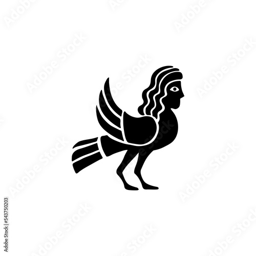 Harpy illustration. Greek mythology monster