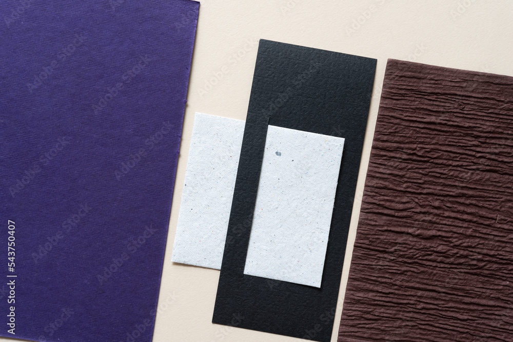 Fototapeta premium paper background with purple, white, black, and brown elements