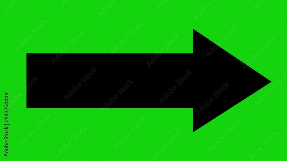 icon animation of an arrow appearing and disappearing, pointing to the right. On a green chroma key background icon animation of an arrow appearing and disappearing, pointing to the right. On a green chroma key background