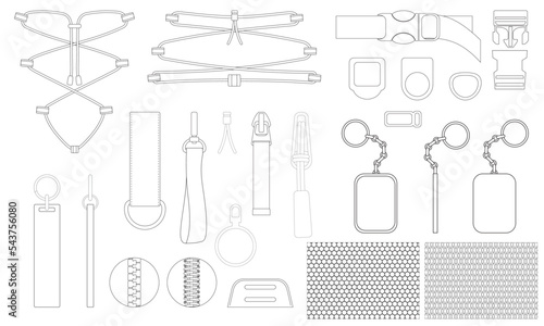 set of bag parts
