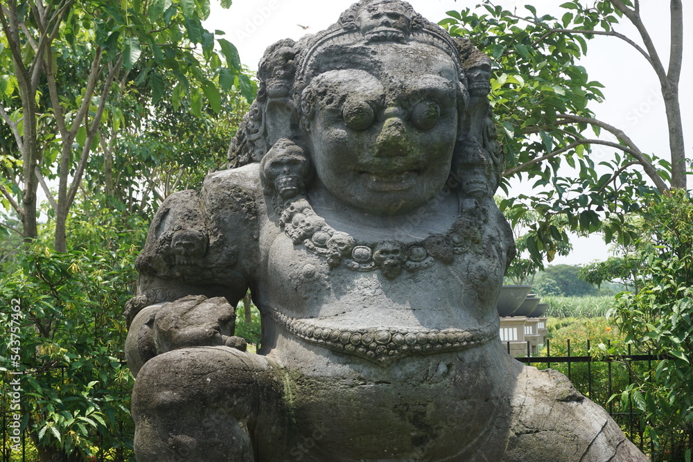 Totok Kerot statue in Kediri. This statue is a 3m tall inscription in the form of a giant statue of Dwarapala, which originates from the kingdom of Kediri.