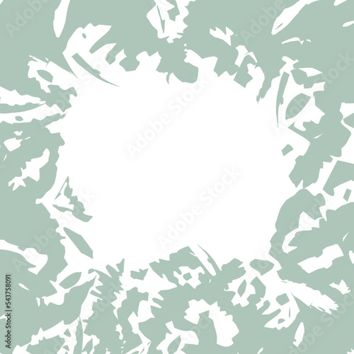 Square frame from Abstract spots in trendy winter cold tints. Copyspace. Background texture. Isolate