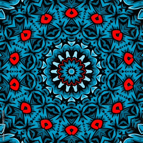 Abstract kaleidoscope background. Beautiful kaleidoscope seamless pattern. Colorful mosaic texture. Seamless kaleidoscope texture