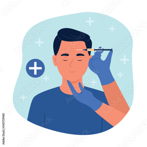 Man Doing Mesotherapy Treatment for Rejuvenation Concept Illustration