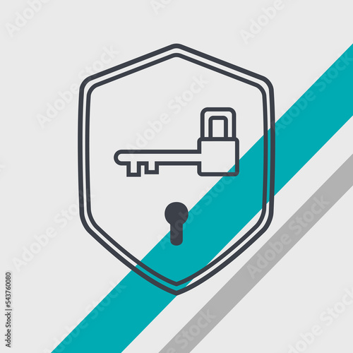 illustration of shield defend lock and key