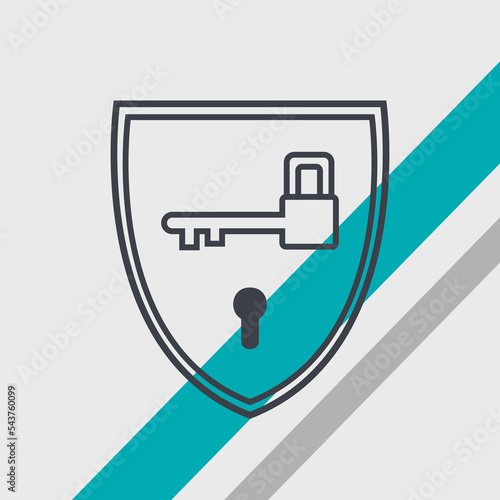 illustration of shield defend lock and key