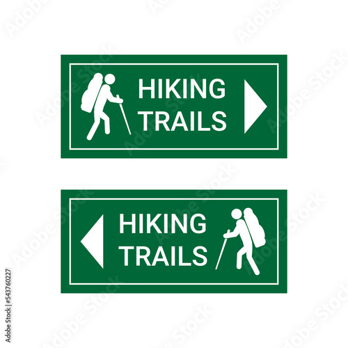 vector illustration of hiking trail signs.