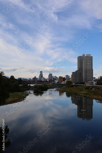 November 2022  Sendai City  Miyagi Prefecture.Scenery of Hirose riverbed.