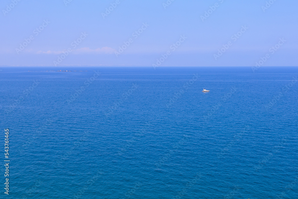 Very beautiful rocky Turkish Mediterranean coast in Beldibi district of Kemer, Antalya province in Turkey