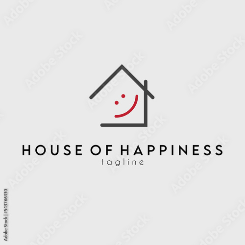 house of happiness logo vector design