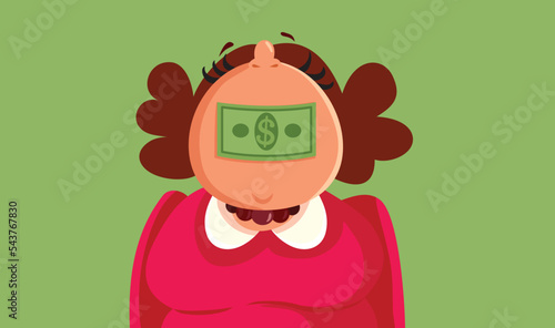 Woman Receiving Bribery Money for her Silence Vector Cartoon illustration. Accountant lady being bought with hush money committing illegal acts
