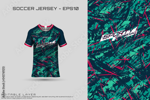 Sports jersey and t-shirt template sports jersey design vector. Sports design for football, racing, gaming jersey. Vector.