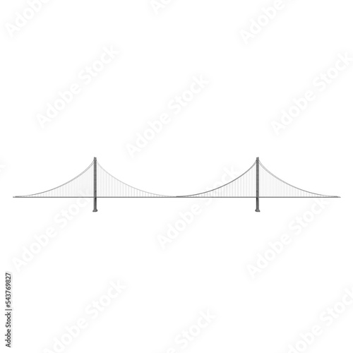 Photography cable bridge over white
