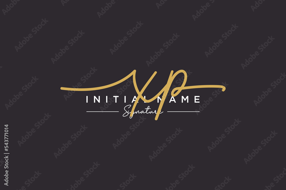 Fototapeta premium Initial XP signature logo template vector. Hand drawn Calligraphy lettering Vector illustration.