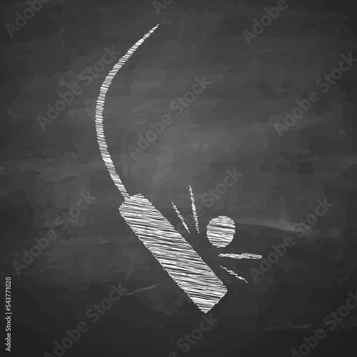 Hornussen drawn in chalk on a blackboard